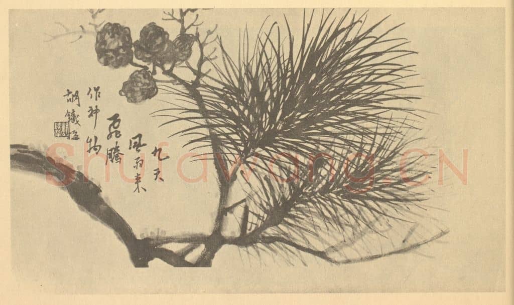 清 胡璋《松子》国画作品