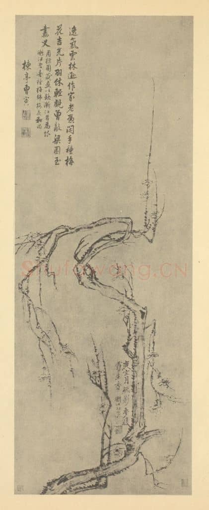 明 弘仁《梅花》国画作品