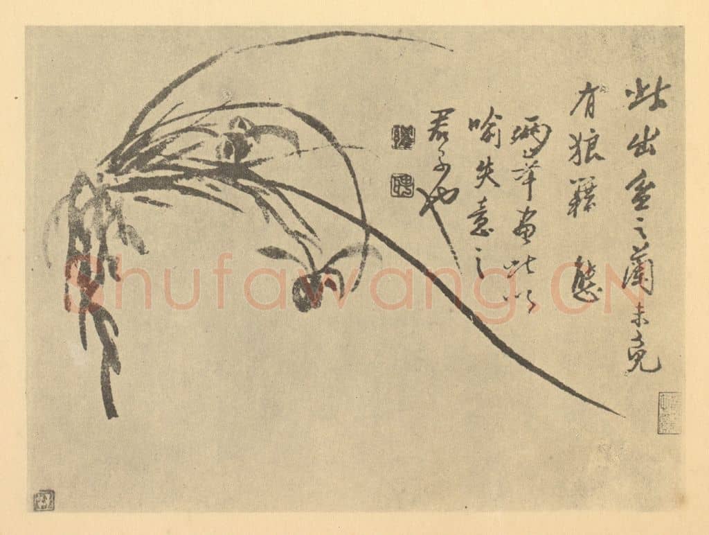 清 罗聘《兰》国画作品