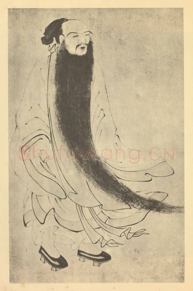 明 明人《画谢灵运像》国画作品