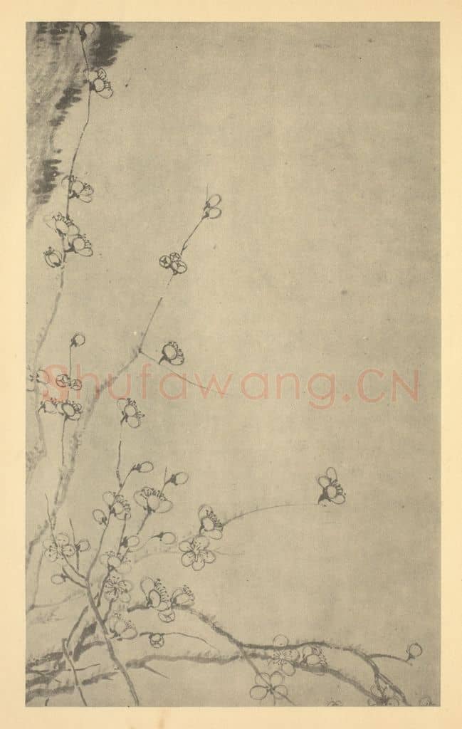 清 道济《梅花（三）》国画作品