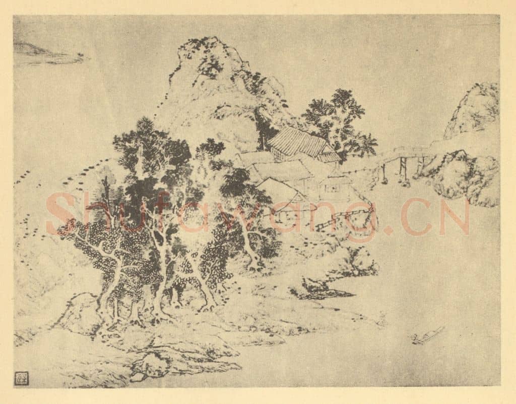 清 蔡嘉《山水图（七）》国画作品