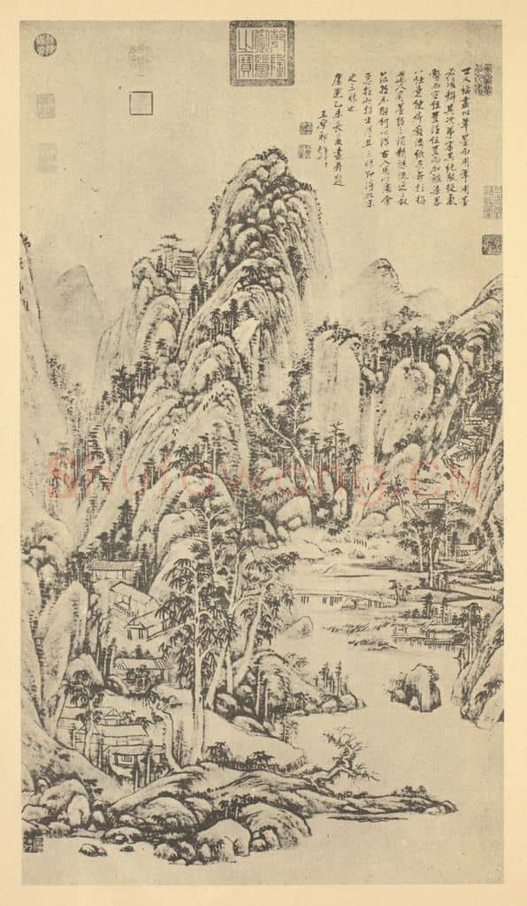 清 王原祁《山水轴(二十二)》国画作品