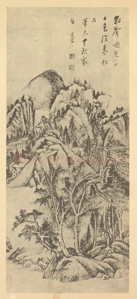 明 董其昌《山水轴(十六)》国画作品