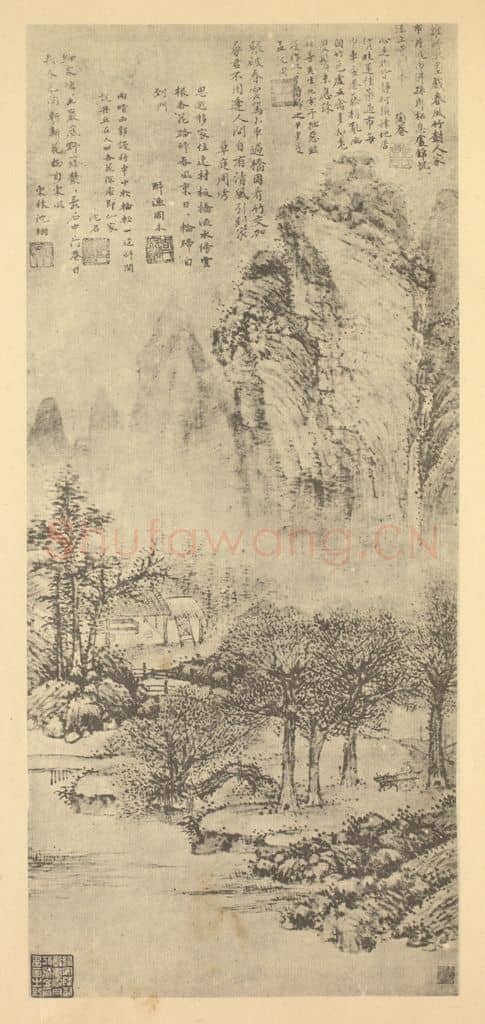 明 沈周《山水轴（二）》国画作品