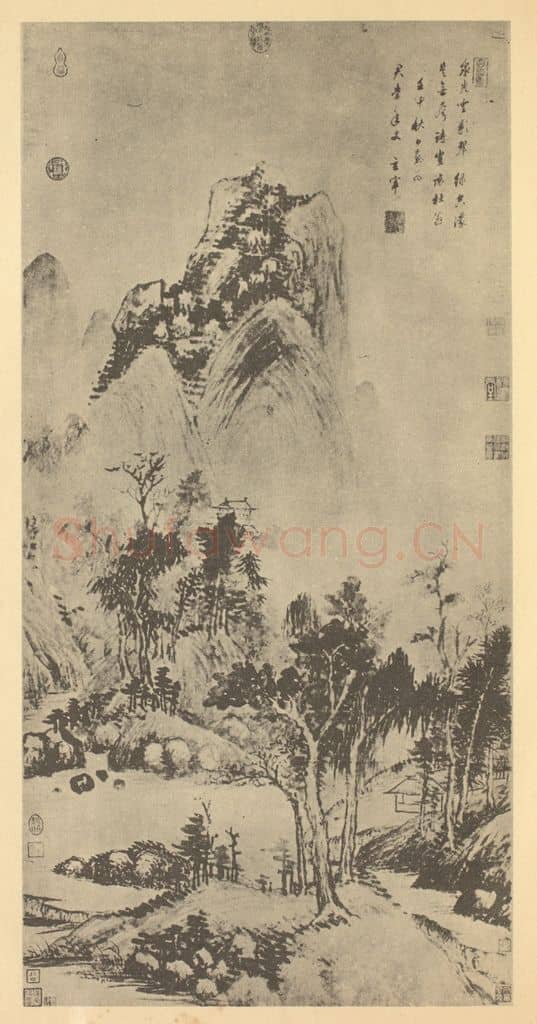 明 董其昌《山水轴（十二）》国画作品