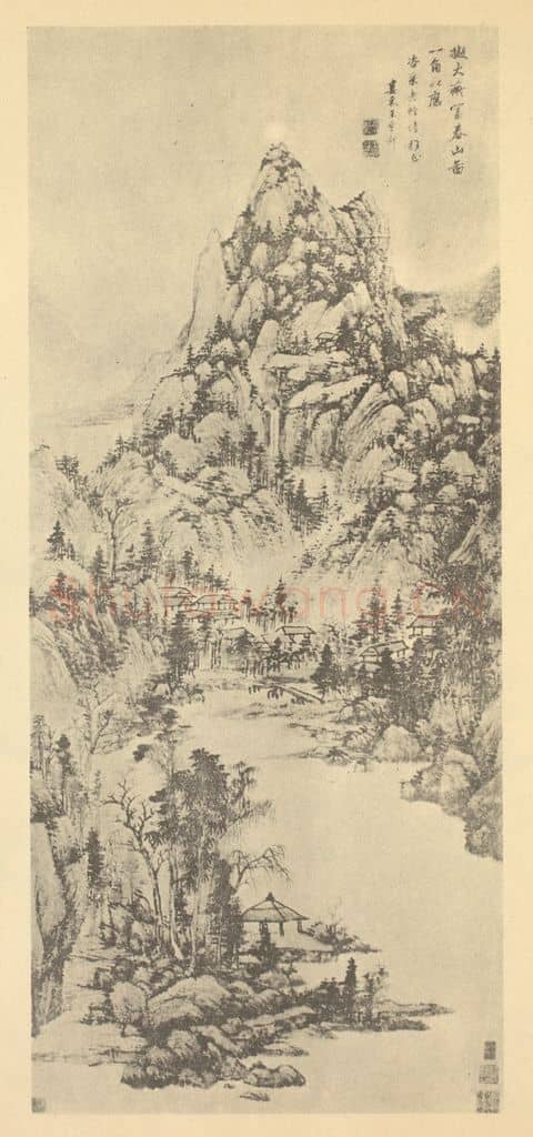 清 王原祁《山水轴(二十四)》国画作品
