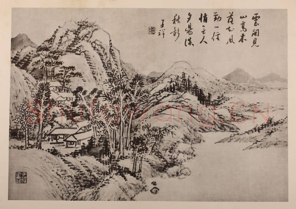 清 张熊《山水册(五)》国画作品
