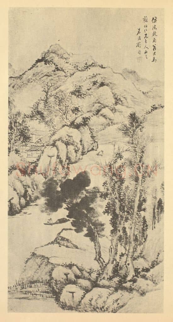 清 顾澐《山水轴(十一)》国画作品