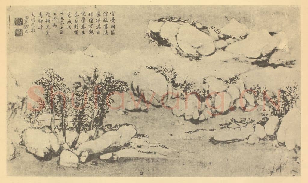 清 钱东《山水图(六)》国画作品