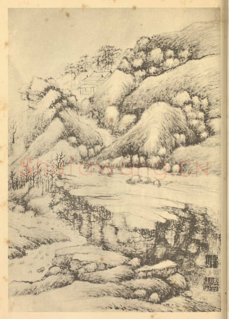 清 周笠《山水图（八）》国画作品
