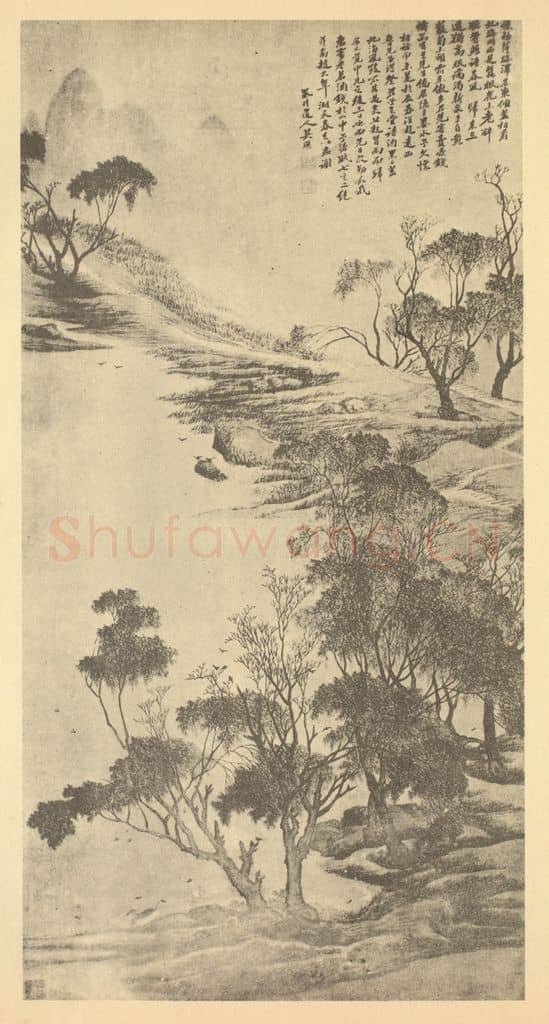 清 吴历《山水轴（九）》国画作品