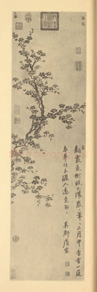 明 唐寅《杏花图》国画作品