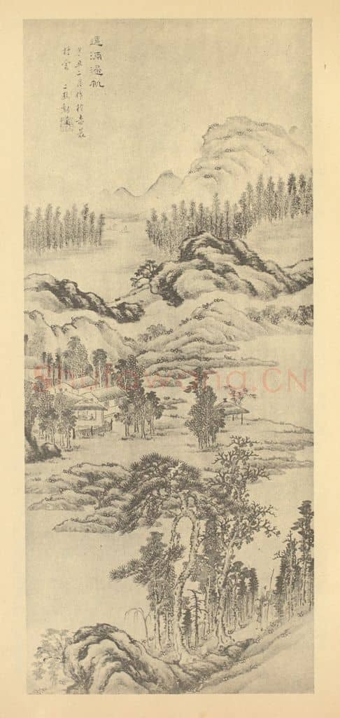 清 黎简《山水轴(二)》国画作品