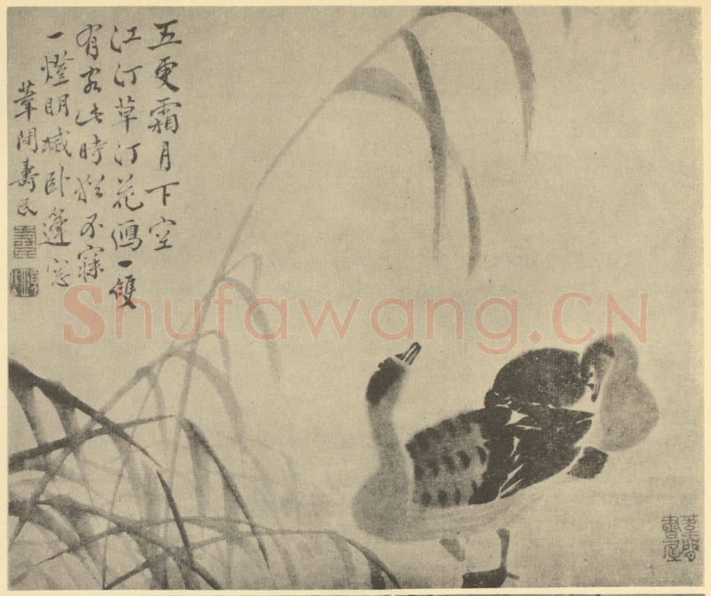 清 边寿民《芦雁图(三)》国画作品