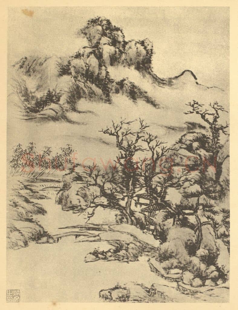 清 秦炳文《山水图（十五）》国画作品