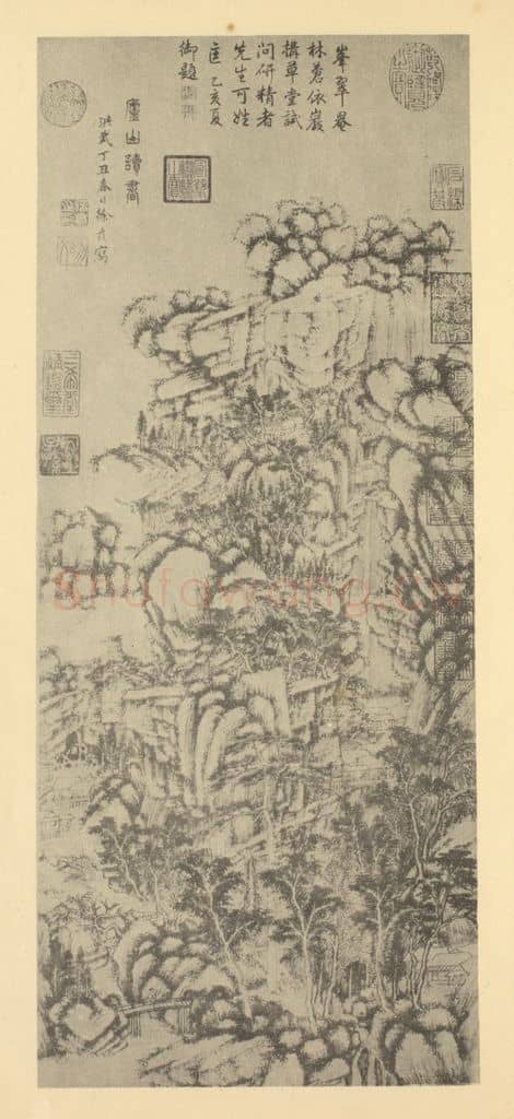 明 徐贲《山水轴（一）》国画作品