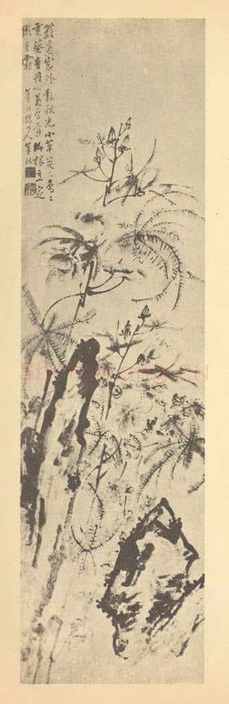 清 李方膺《蜀葵图》国画作品