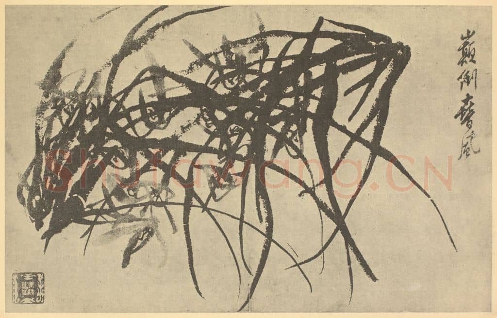 清 李方膺《兰》国画作品