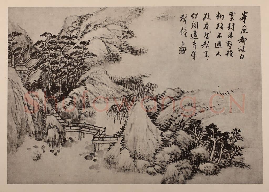 清 张熊《山水册（三）》国画作品