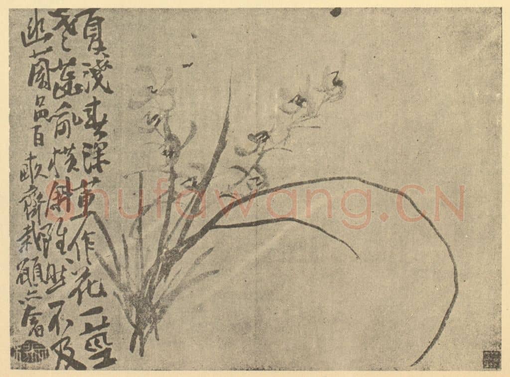 清 李鳝《兰》国画作品