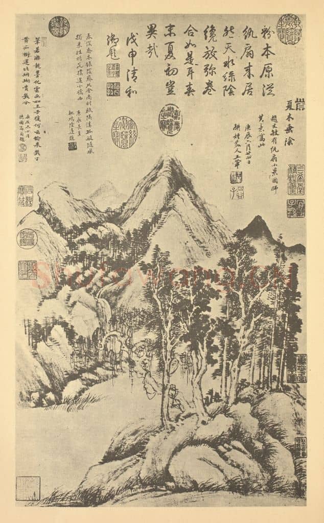 清 王翚《山水轴(四)》国画作品