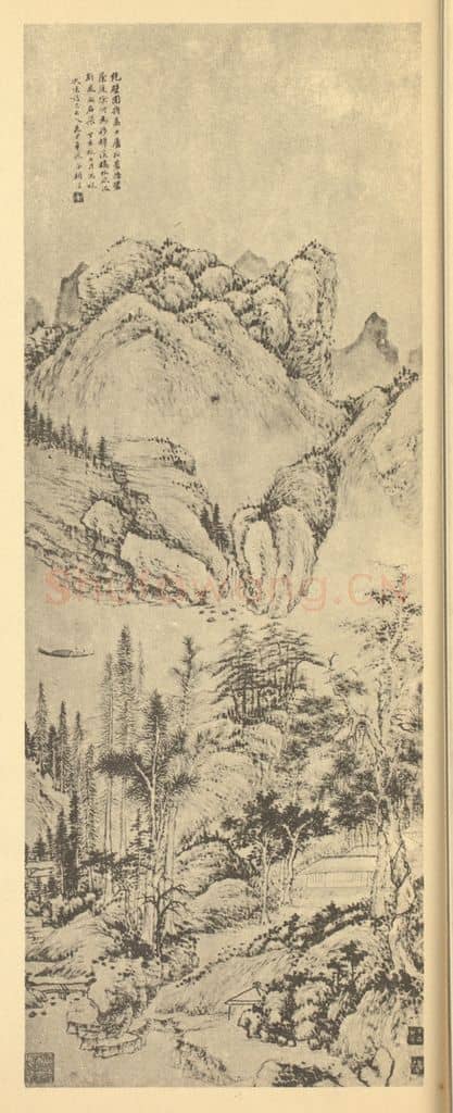 清 顾澐《山水轴（一）》国画作品