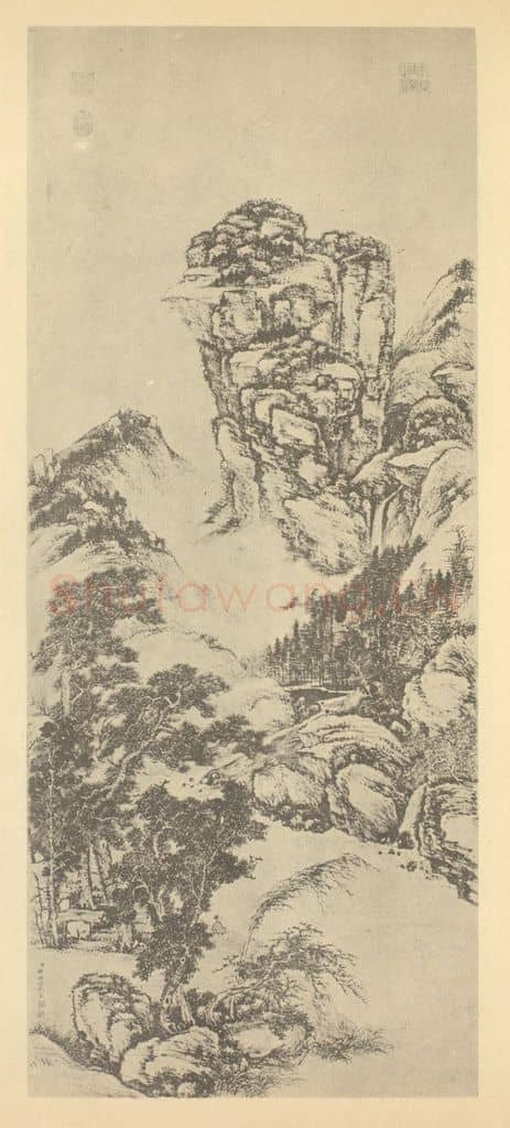 清 钱维城《山水轴（五）》国画作品