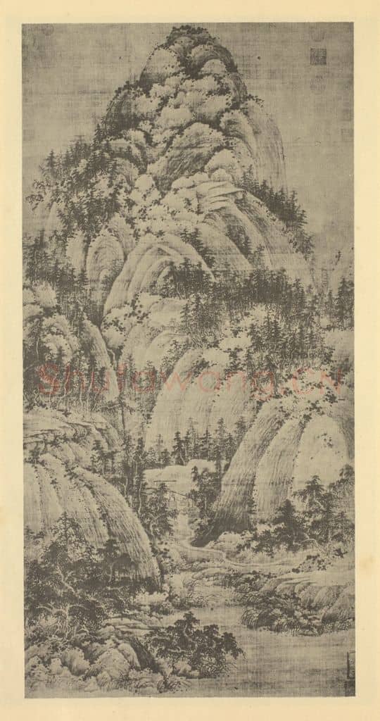 宋 巨然《山水轴(一)》国画作品