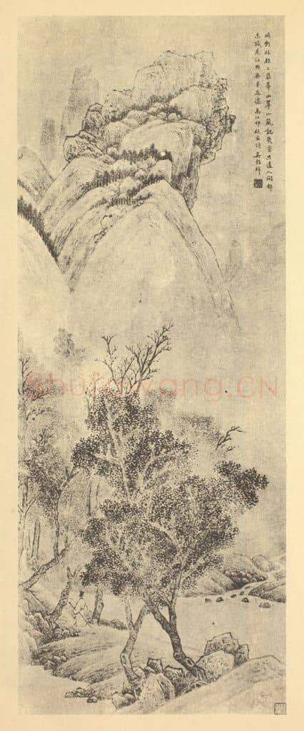 清 吴谷祥《山水轴(六)》国画作品