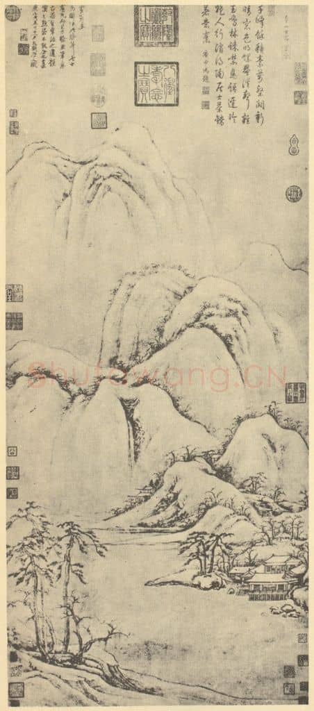 元 曹知白《山水轴（四）》国画作品