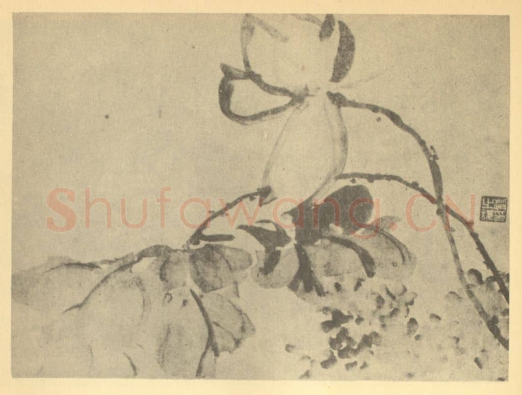 清 赵之谦《荷花》国画作品