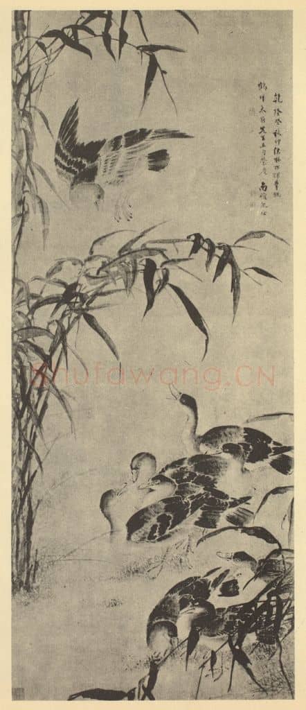 清 沈铨《芦雁图》国画作品