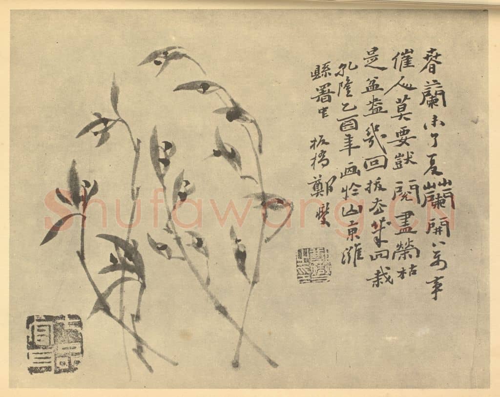 清 郑燮《兰》国画作品