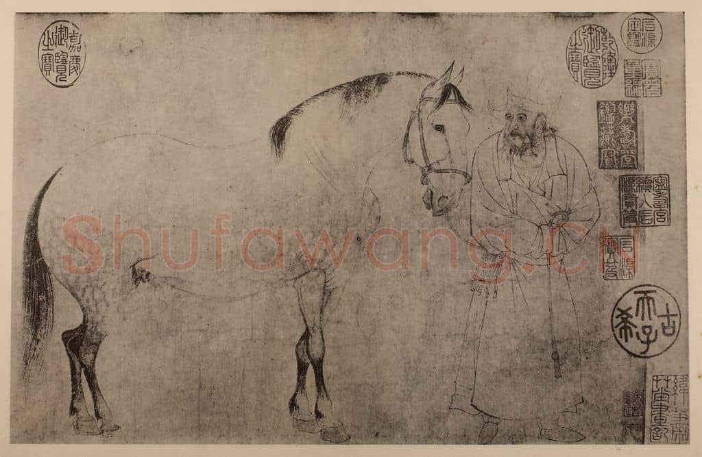 宋 李公麟《五马图卷（一）》国画作品