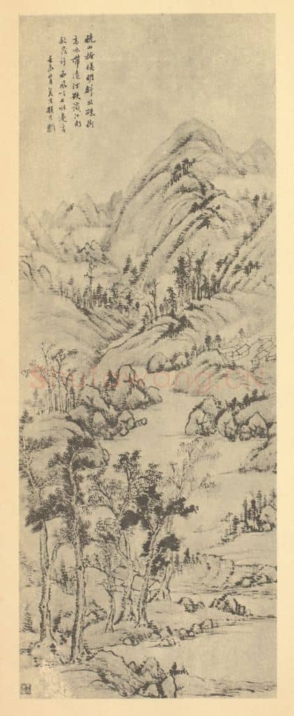 清 顾澐《山水轴(二)》国画作品