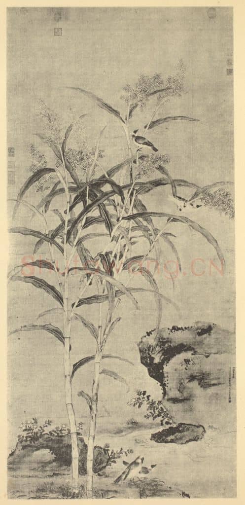 清 蒋廷锡《四瑞庆登图》国画作品