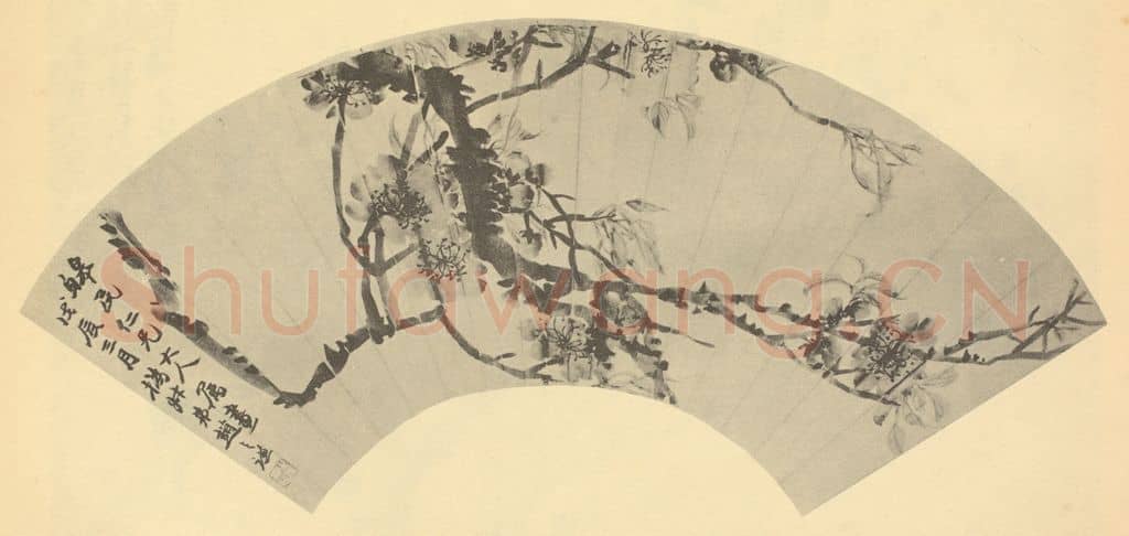 清 赵之谦《桃花》国画作品