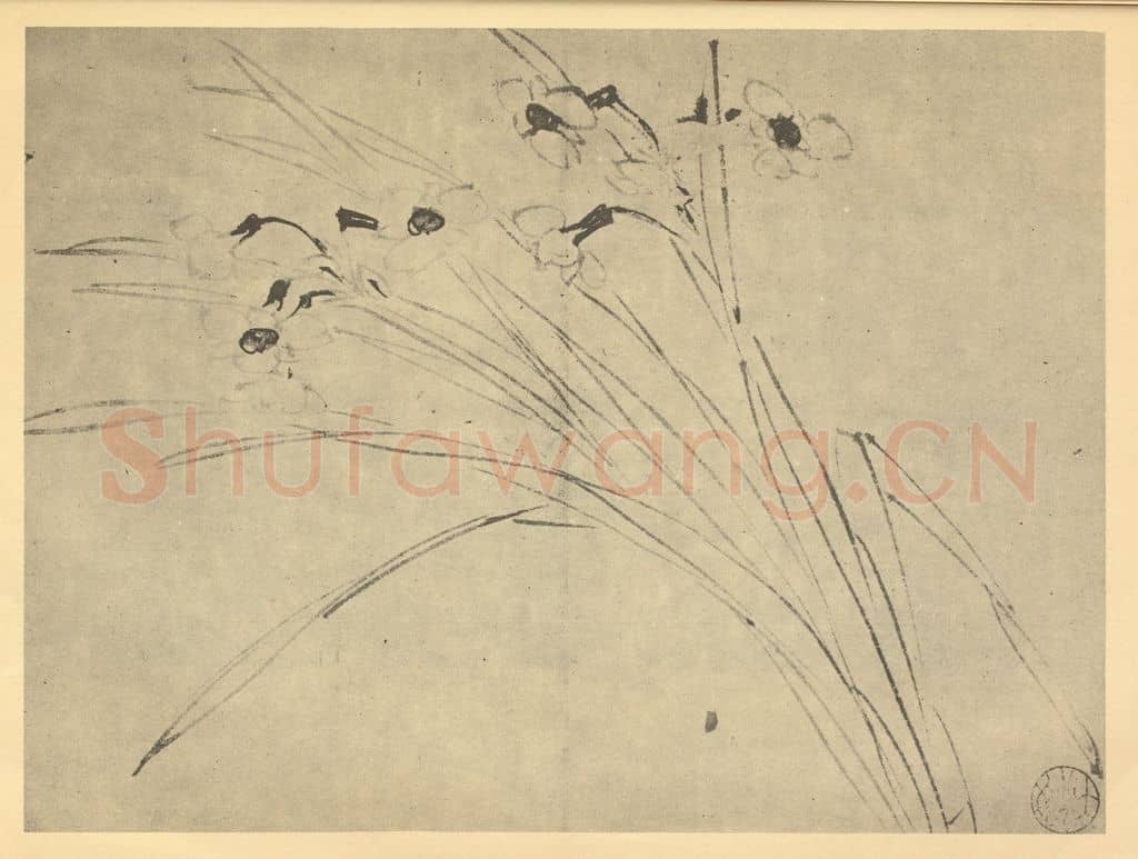 明 陈淳《水仙》国画作品