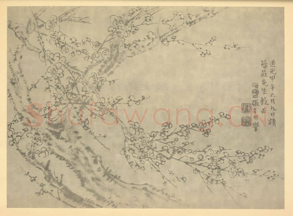 清 张辛有《梅花》国画作品