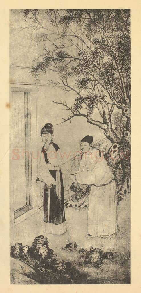 明 唐寅《西厢图》国画作品