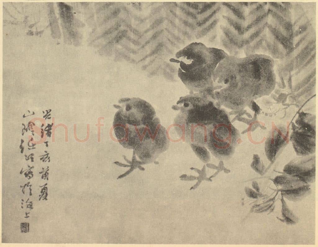 清 任颐《画鹁》国画作品