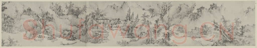 明 蓝瑛《仿黄鹤山樵山水卷(一)》国画作品