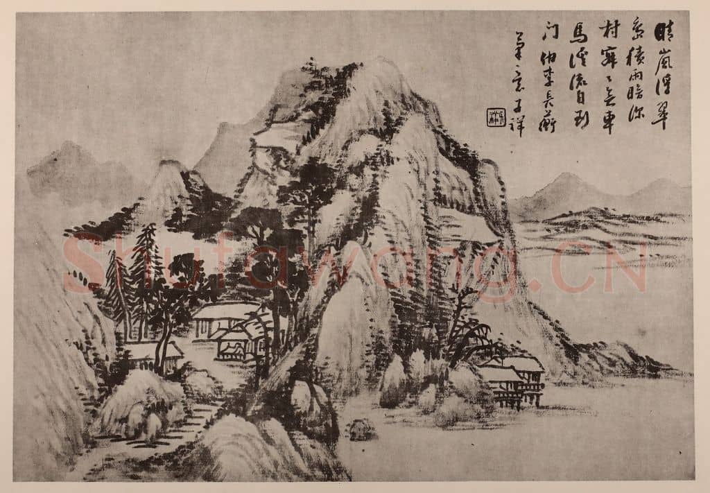 清 张熊《山水册(六)》国画作品