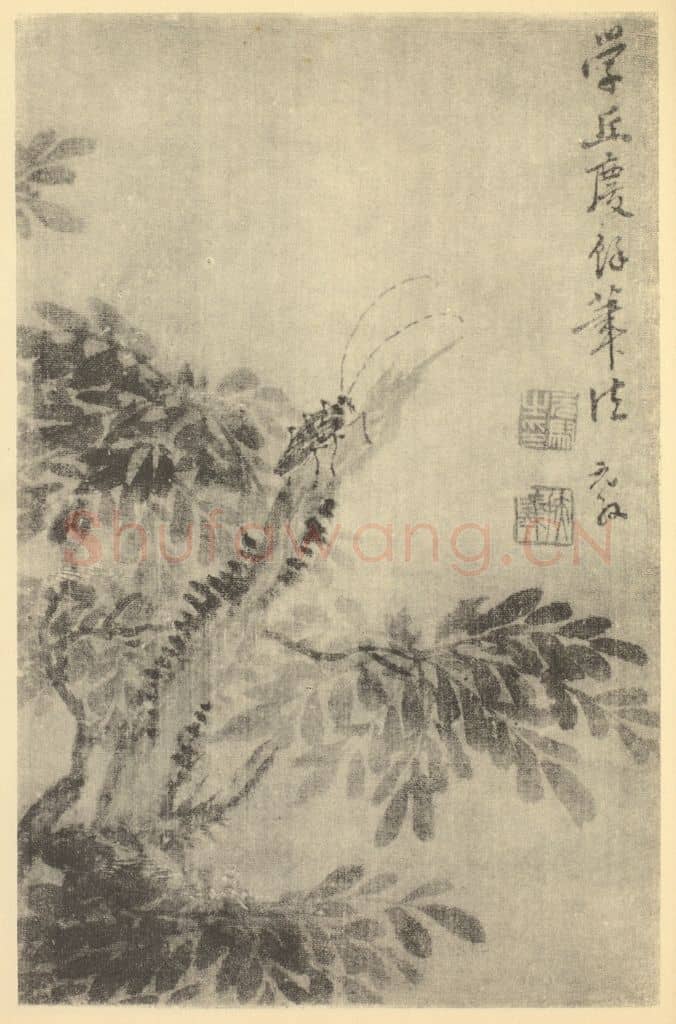 清 马元驭《天牛图》国画作品