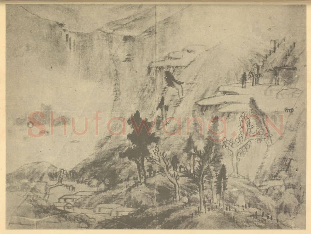 清 朱耷《山水图（八）》国画作品