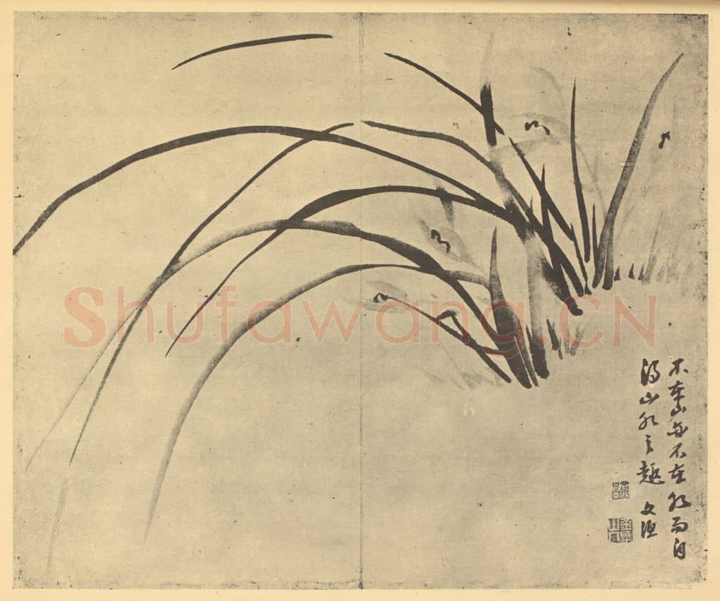 清 张燕昌《兰》国画作品