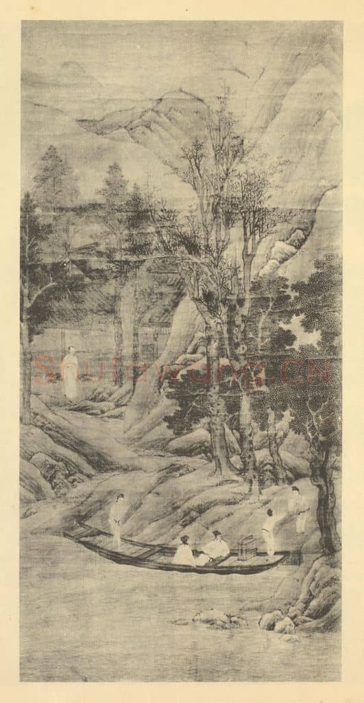 元 赵孟俯《山水轴(二)》国画作品