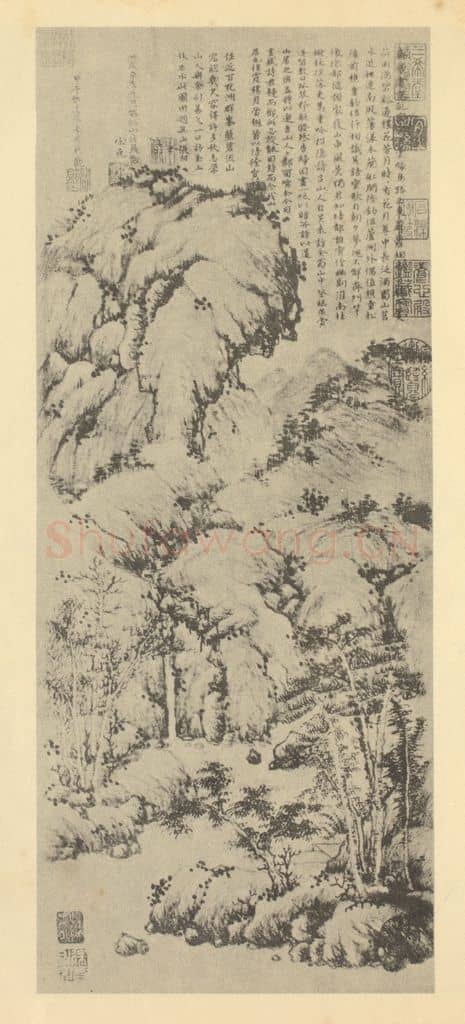 明 徐贲《山水轴（二）》国画作品