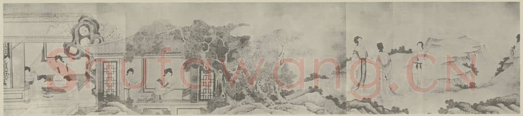 清 改琦《临仇十洲美人图卷(七)》国画作品